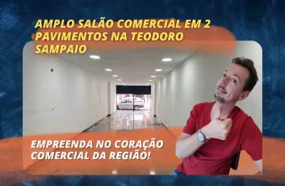 Amplo salão comercial em 2 pavimentos na teodoro sampaio – pinheiros/sp