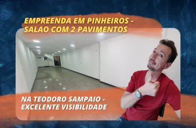 Amplo salão comercial em 2 pavimentos na Teodoro Sampaio – Pinheiros/SP