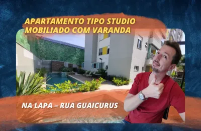 Partamento tipo studio mobiliado com varanda na lapa – rua guaicurus