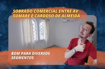 Sobrado comercial para locação em perdizes - entre avenida sumare e cardoso de almeida