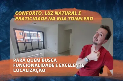 Apartamento para locação | Conforto, luz natural e praticidade na Rua Tonelero