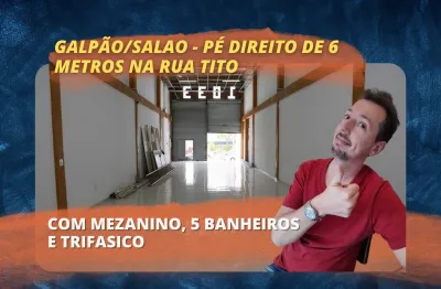 Galpão para locação | 255m² na Vila Romana | Estrutura pronta e localização estratégica