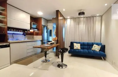 Apartamento mobiliado com 1 dormitório à venda, 50 m²  - alphaville - barueri/sp