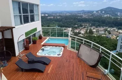 Cobertura mobiliada com 4 dormitórios, 5 vagas, para alugar, 505 m² por r$ 43.000/mês - alphaville - barueri/sp