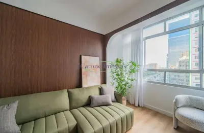 Venda de apartamento reformado e mobiliado  com linda vista mar na praia do josé menino em santos / sp