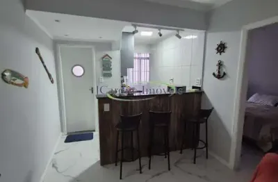 Apartamento mobiliado a venda com 1 quarto na praia dos milionários em são vicente/sp