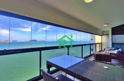 Apartamento frente mar, 3 dormitórios (3 suítes), 2 vagas, área de lazer, jardim astúrias, guarujá/sp