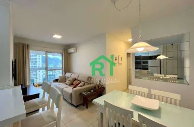 Apartamento com 2 dormitórios (1 suíte), 2 vagas, lazer, jardim astúrias, guarujá/sp
