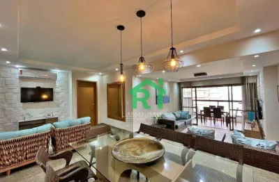 Apartamento beira mar, 4 dormitório (2 suítes), 2 vagas, área de lazer, jardim astúrias, guarujá/sp
