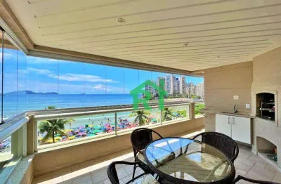 Apartamento frente mar com 4 dormitórios (4 suítes), 2 vagas, lazer, jardim astúrias, guarujá/sp