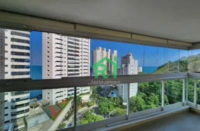 Apartamento frente mar, varanda gourmet, 2 dormitórios (1 suíte), 2 vagas, área de lazer, praia das astúrias, guarujá/sp