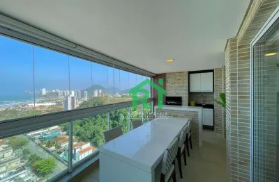 Apartamento beira mar, 3 dormitórios (1 suíte), 2 vagas, área de lazer, enseada, guarujá/sp