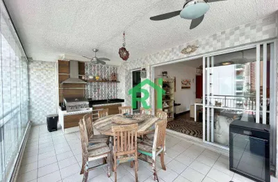 Apartamento com varanda gourmet, 3 dormitórios (1 suíte), 2 vagas, jardim astúrias - guarujá/sp