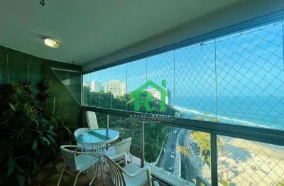 Apartamento frente mar com 3 quartos (2 suítes), 2 vagas e lazer à venda em jardim astúrias, guarujá