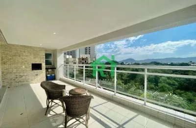 Apartamento beira mar, varanda gourmet, 3 suítes, 2 vagas, área de lazer, enseada, guarujá/sp