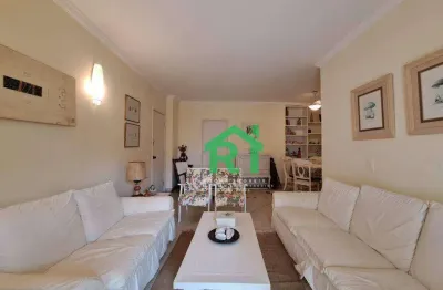 Apartamento beira mar, 2 dormitórios, 1 vaga, pitangueiras, guarujá/sp.