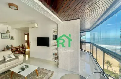 Apartamento frente mar com 3 quartos (2 suítes), 1 vaga e lazer à venda em jardim astúrias, guarujá