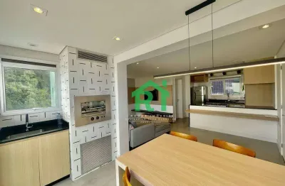 Apartamento beira mar, varanda gourment,2 dormitórios (1 suítes), lazer, enseada, guarujá/sp