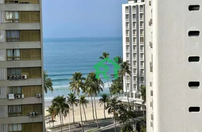 Apartamento beira mar com sacada, 3 dormitórios, 1 vaga de garagem, pitangueiras, guarujá/sp