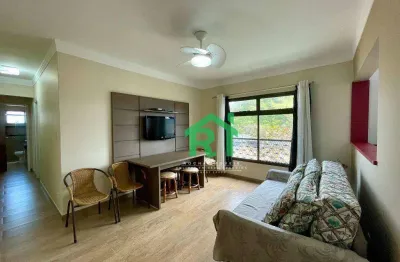 Apartamento reformado vista mar, 2 dormitórios, 2 vagas, tombo, guarujá/sp