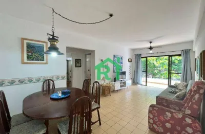 Apartamento com 2 dormitórios (1 suíte), 1 vaga, tombo, guarujá/sp