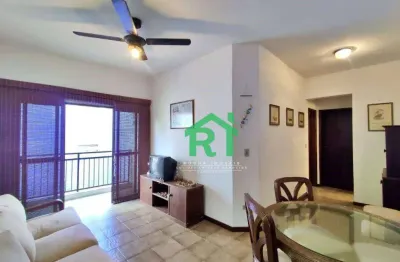 Apartamento com sacada, 2 dormitórios (1 suíte), 1 vaga, astúrias, guarujá/sp