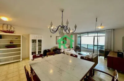 Apartamento frente para o mar, 4 dormitórios (4 suítes), 2 vagas, jardim astúrias,  guarujá/
