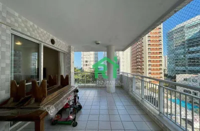 Apartamento à beira mar com 3 dormitórios (1 suíte), 2 vagas, área de lazer, jardim astúrias, guarujá/sp