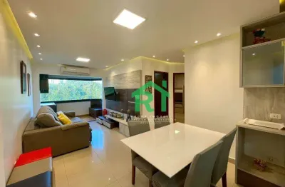 Apartamento à venda na praia do tombo, 2 quartos, vista para o mar, guarujá sp