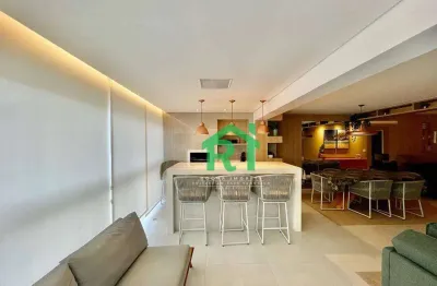 Apartamento com varanda gourmet, 3 dormitórios (1 suíte), 2 vagas, área de lazer, pitangueiras, guarujá/sp