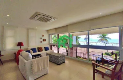 Apartamento frente mar, 2 quartos (1 suíte), 1 vaga, praia das astúrias, guarujá/sp