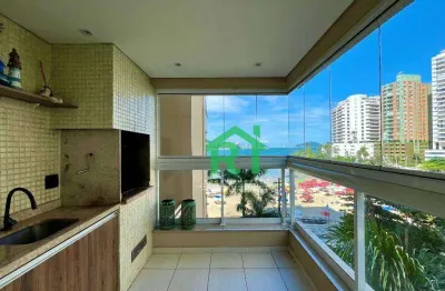 Apartamento frente mar, 3 quartos (1 suíte), 2 vagas, lazer,  praia das astúrias, guarujá.