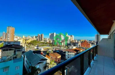 Apartamento com sacada, 1 dormitório, 1 vaga, área de lazer, enseada, guarujá/sp