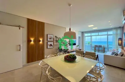 Apartamento frente mar, reformado, 5 suítes, 2 vagas, pitangueiras - guarujá/sp