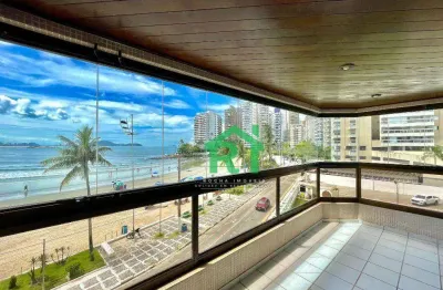 Apartamento frente mar, 3 quartos (suítes), 2 vagas, praia das astúrias, guarujá/sp