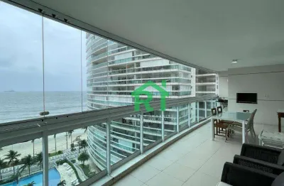 Apartamento à beira mar com 2 quartos (1 suíte), 2 vagas e lazer à venda em jardim astúrias, guarujá