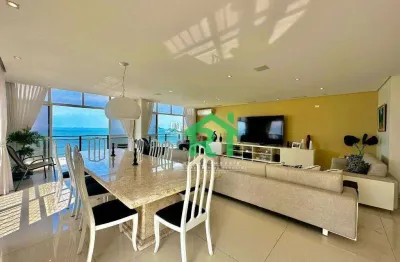 Apartamento frente mar com 3 dormitórios à venda, 200 m² por r$ 2.120.000 - pitangueiras - guarujá/sp