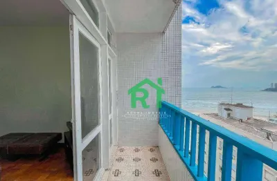 Apartamento beira mar 1 dormitório à venda, 60 m² por r$ 380.000 - praia de pitangueiras - guarujá/sp