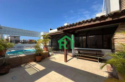 Cobertura com 3 quartos (1 suíte), 2 vagas e lazer à venda em jardim astúrias, guarujá | rocha imóveis guarujá