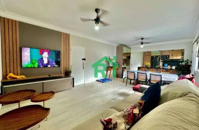 Apartamento moderno, reformado, 3 dormitórios (1 suíte), 2 vagas de garagem, área de lazer, pitangueiras, guarujá/sp