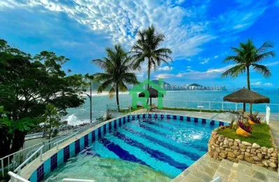 Apartamento frente mar, 3 dormitórios (1 suíte), 1 vaga, área de lazer, jardim astúrias, guarujá/sp