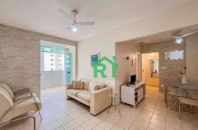 Apartamento vista ao mar 2 dormitórios à venda, 1 vaga, 70 m² por r$ 440.000 - praia de pitangueiras - guarujá/sp