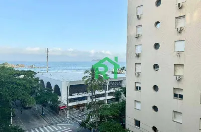 Apartamento vista para o mar, beira mar, 2 dormitórios à venda, 90 m² por r$ 540.000 - pitangueiras - guarujá/sp