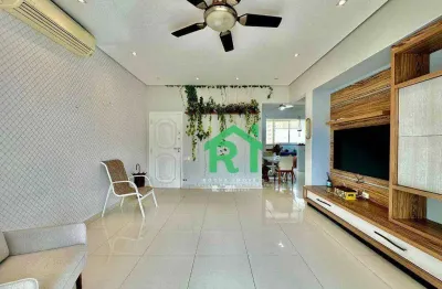 Apartamento reformado, vista mar, 3 dormitórios (1 suíte), 1 vaga, pitangueiras, guarujá/sp.