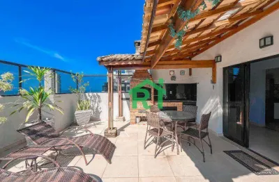 Cobertura com 2 dormitórios, 110 m² - venda por r$ 580.000,00 ou aluguel por r$ 6.000,00/mês - enseada - guarujá/sp