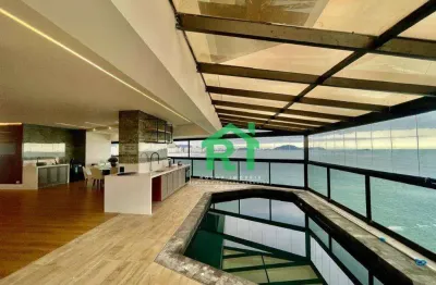 Apartamento frente mar, 4 dormitórios, (4 suítes) 4 vagas, lazer- jardim astúrias - guarujá/sp