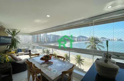 Apartamento frente mar com 3 quartos, 2 vagas e lazer à venda em jardim astúrias, guarujá | rocha imóveis guarujá