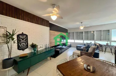 Apartamento beira mar, 2 dormitórios, 1 vaga, lazer, tombo, guarujá/sp