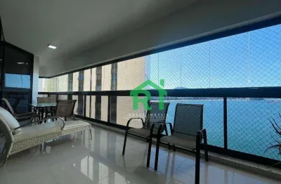 Apartamento frente mar, 3 dormitórios (3 suítes), 2 vagas, área de lazer, jardim astúrias, guarujá/sp