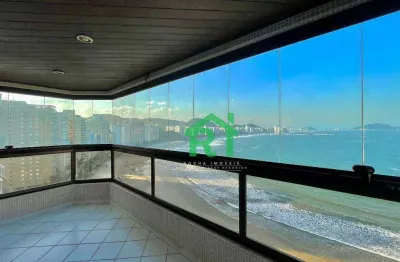 Apartamento frente mar, 3 quartos (suítes), 2 vagas, praia das astúrias - guarujá/sp.